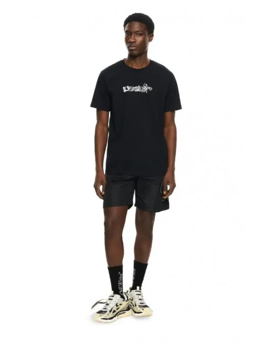 Tricou OFF WHITE, Heraldic Arrow Slim T-shirt, Negru - OMAA027S26J007001