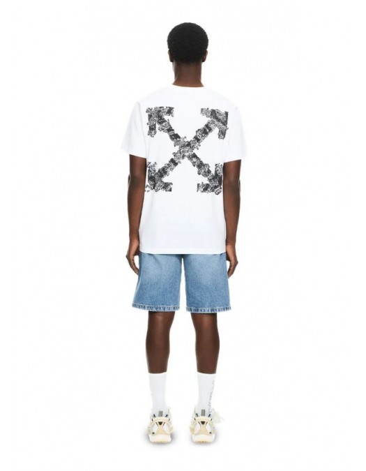 Tricou OFF WHITE, Heraldic Arrow Slim T-shirt, Alb - OMAA027S26J007100