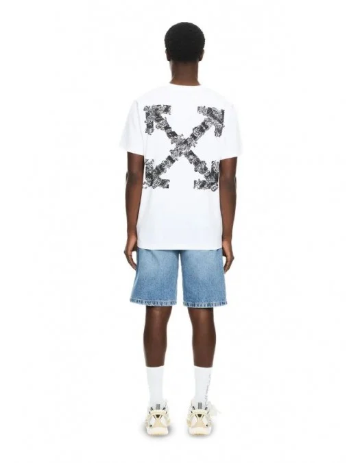 Tricou OFF WHITE, Heraldic Arrow Slim T-shirt, Alb - OMAA027S26J007100
