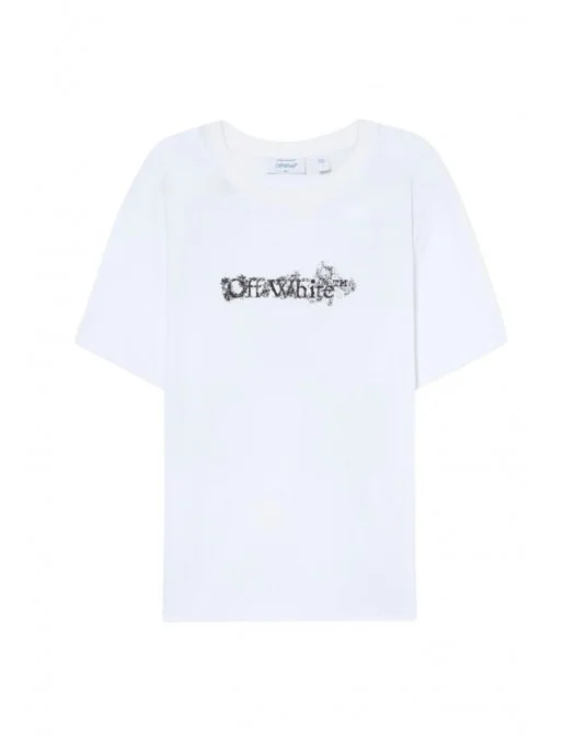 Tricou OFF WHITE, Heraldic Arrow Slim T-shirt, Alb - OMAA027S26J007100