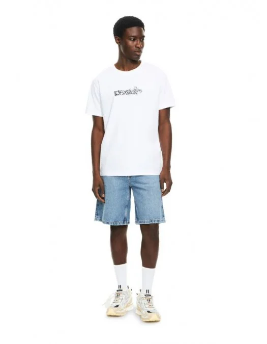 Tricou OFF WHITE, Heraldic Arrow Slim T-shirt, Alb - OMAA027S26J007100