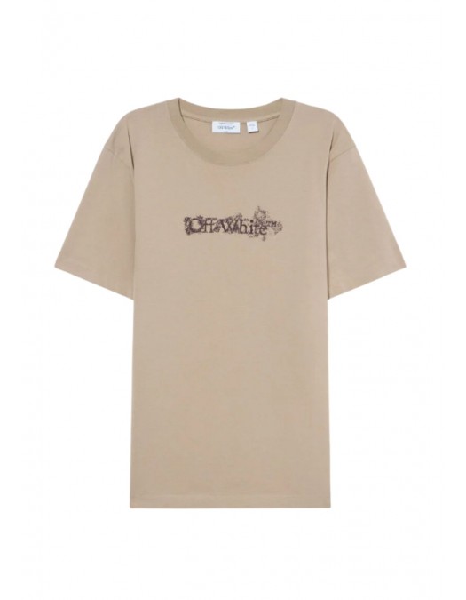 Tricou OFF WHITE, Heraldic Arrow Slim T-shirt, Beige - OMAA027S26J008250