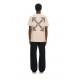 Tricou OFF WHITE, Heraldic Arrow Slim T-shirt, Beige - OMAA027S26J008250