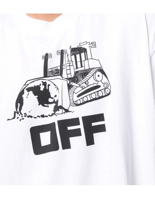Tricou Off White, Oversized, World Print - OMAA038R21JER0110110