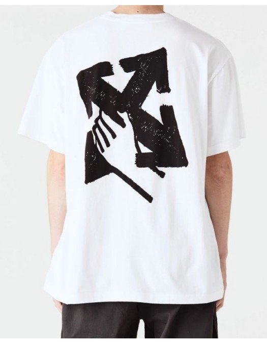 Tricou OFF WHITE, Black Arrows, OVERSIZED, Alb - OMAA038S23JER0030110