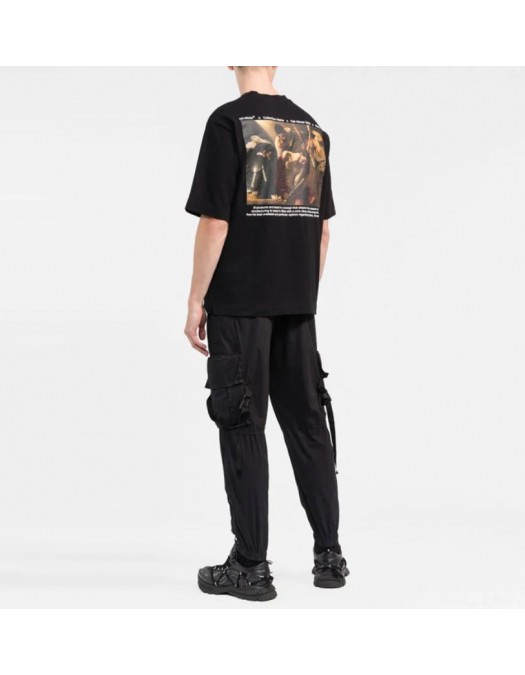 Tricou OFF WHITE,  Alphabet Character Printing Casual Straight Short Sleeve White T-Shirt - OMAA119C99JER0041001