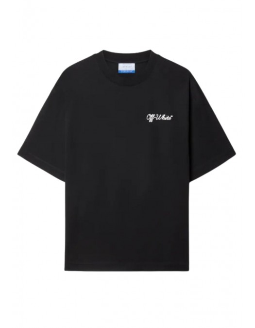 Tricou OFF WHITE, SCRIPT SKATE Fit, Negru - OMAA120C99JER00D1001