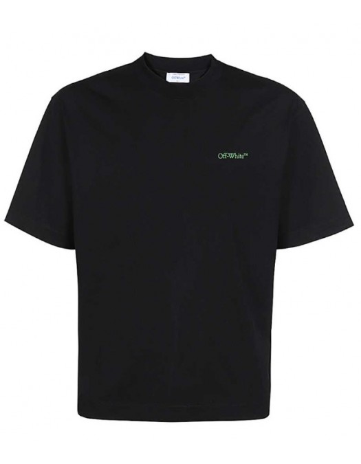 Tricou OFF WHITE, Printed Green Logo, OMAA120F23JER0081050 - OMAA120F23JER0081050