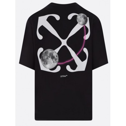 Tricou OFF WHITE, Print Double Moon, Negru Tricou OFF WHITE, Print Double Moon, Negru