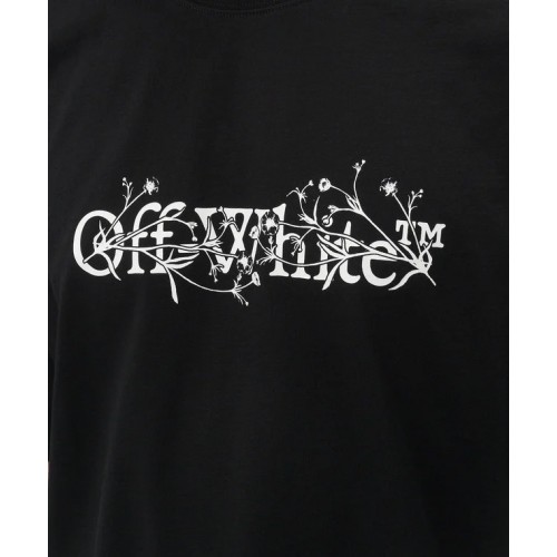 Tricou OFF WHITE, Flowers  Design, Black, Skate Fit Tricou OFF WHITE, Flowers  Design, Black, Skate Fit