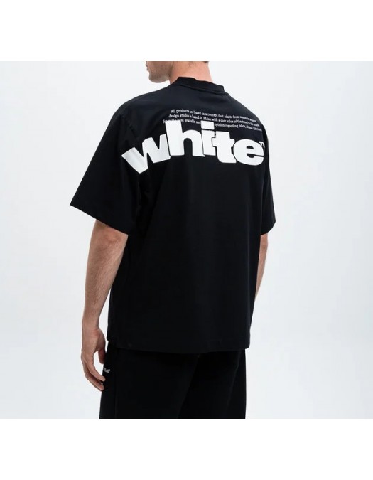 Tricou OFF WHITE, Script Print, Black - OMAA120F24JER00G1001