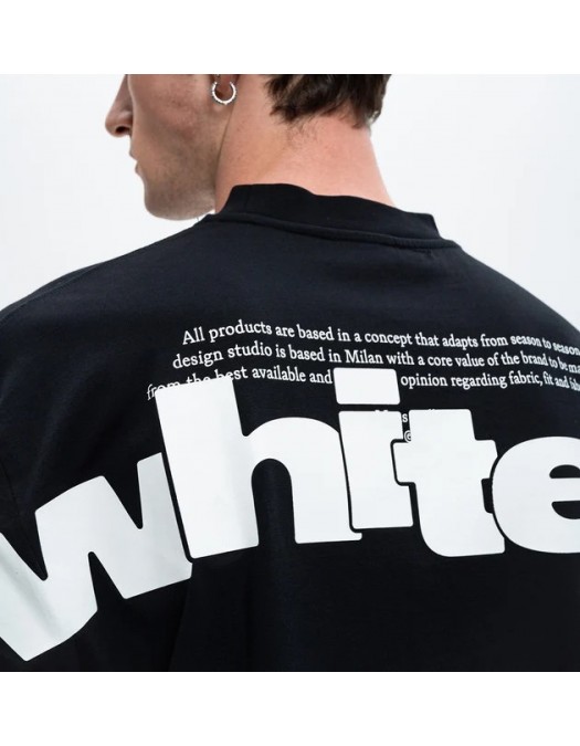 Tricou OFF WHITE, Script Print, Black - OMAA120F24JER00G1001