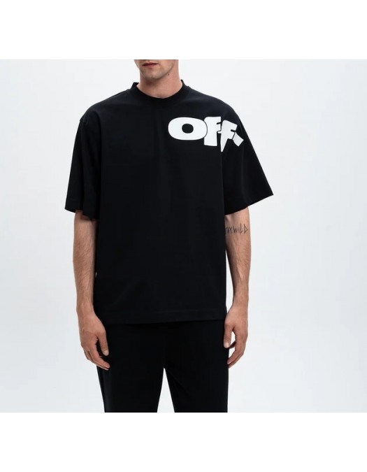 Tricou OFF WHITE, Script Print, Black - OMAA120F24JER00G1001