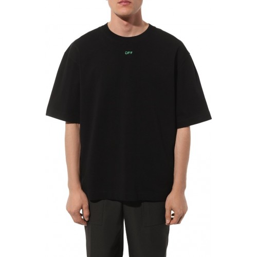 Tricou OFF WHITE, Alien Mushrooms, Negru, Skate Fit Tricou OFF WHITE, Alien Mushrooms, Negru, Skate Fit
