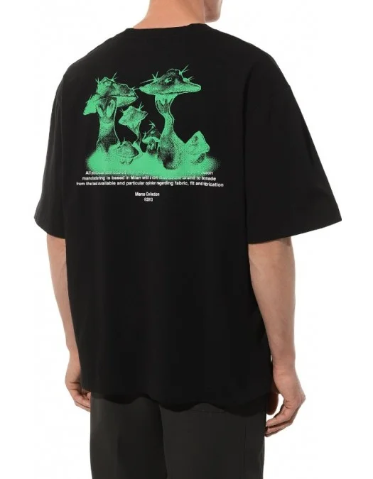 Tricou OFF WHITE, Alien Mushrooms, Negru - OMAA120S23JER0161070