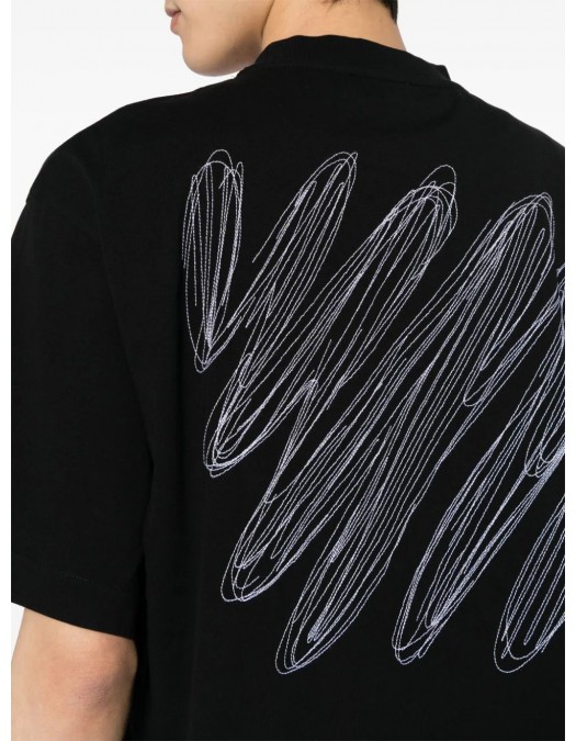Tricou OFF WHITE, Scribble Diags, Negru - OMAA120S24JER0051001