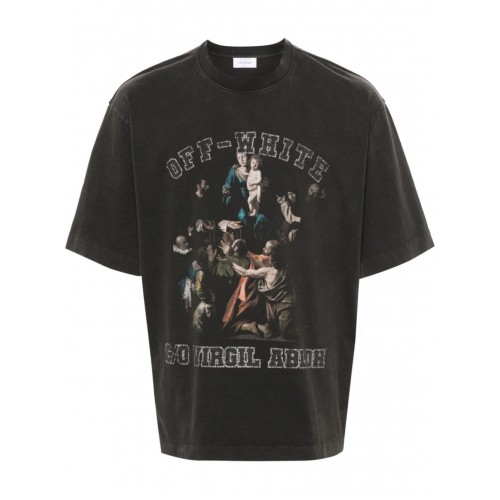 Tricou OFF WHITE, Mary Skate cotton T-shirt, Negru, Oversized Tricou OFF WHITE, Mary Skate cotton T-shirt, Negru, Oversized