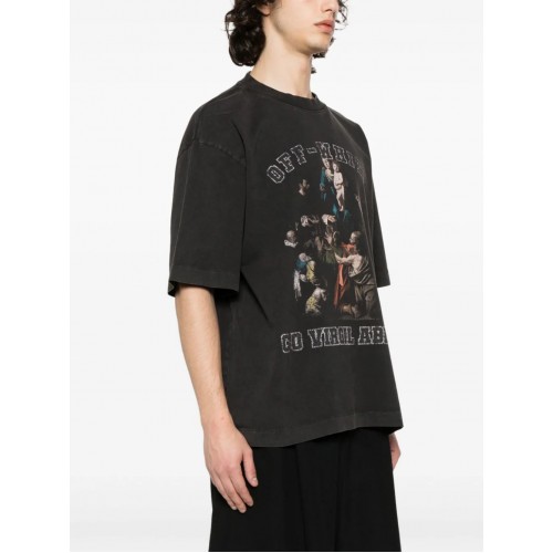 Tricou OFF WHITE, Mary Skate cotton T-shirt, Negru, Oversized Tricou OFF WHITE, Mary Skate cotton T-shirt, Negru, Oversized