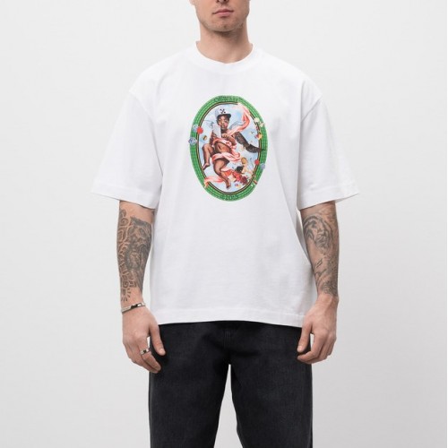 Tricou OFF WHITE, Fresco Paint Print, White, Skate Fit Tricou OFF WHITE, Fresco Paint Print, White, Skate Fit
