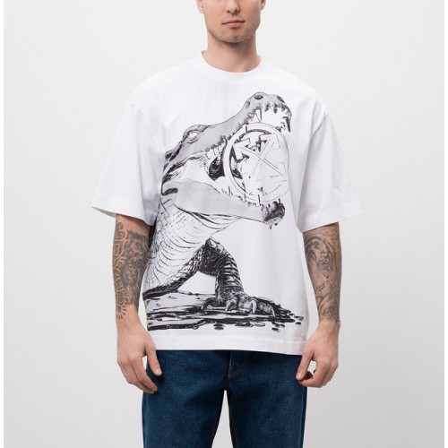 Tricou OFF WHITE, Big Croco Print, Oversized, White Tricou OFF WHITE, Big Croco Print, Oversized, White