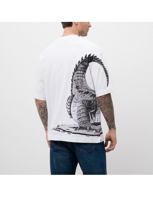 Tricou OFF WHITE, Big Croco Print, Oversized, White - OMAA120S25JER0050110