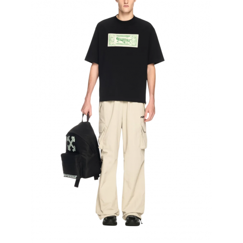 TRICOU OFF WHITE, Banknote Arrow, Skate Fit, Black TRICOU OFF WHITE, Banknote Arrow, Skate Fit, Black