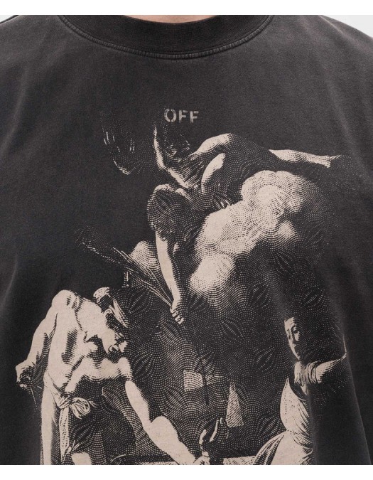 Tricou OFF WHITE, Martyrdom Printed, Men, Oversized, Dark Grey - OMAA120S25JER00H1361