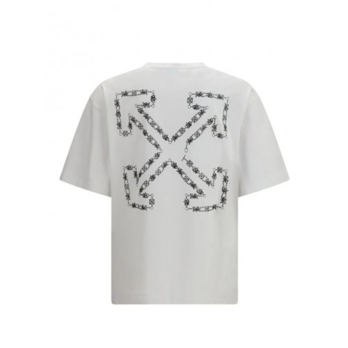 Tricou OFF WHITE, Chain Arrow Skate, Relaxed Fit, Alb