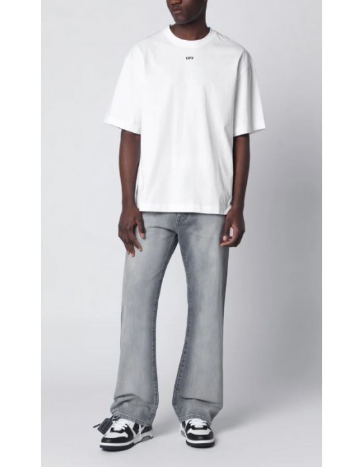 Tricou OFF WHITE, Chain Arrow Skate, Relaxed Fit, Alb - OMAA120S26J004100