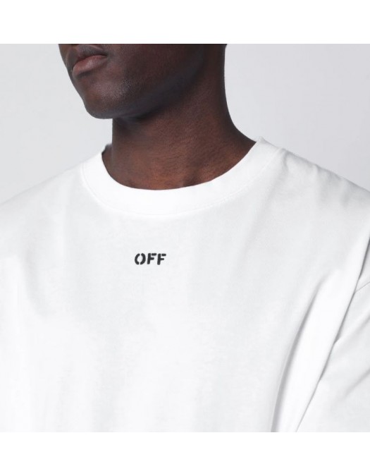 Tricou OFF WHITE, Chain Arrow Skate, Relaxed Fit, Alb - OMAA120S26J004100