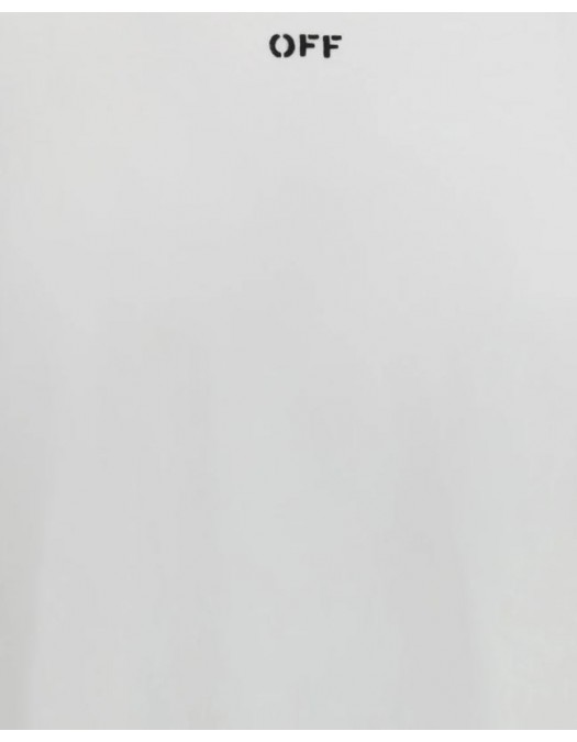 Tricou OFF WHITE, Chain Arrow Skate, Relaxed Fit, Alb - OMAA120S26J004100