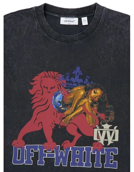 Tricou OFF WHITE, graphic-print T-shirt, Vintage Black - OMAA120S26J005001