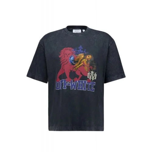 Tricou OFF WHITE, graphic-print T-shirt, Vintage Black