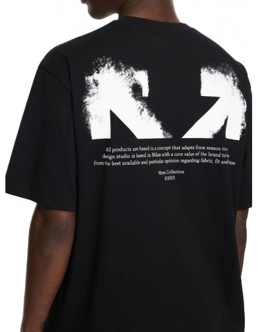 Tricou OFF WHITE, Half Arrow Skate T-shirt, Negru - OMAA120S26J008001