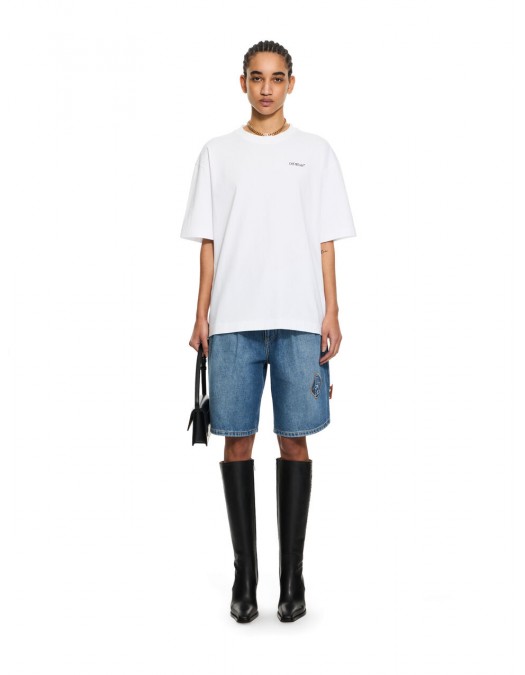 Tricou OFF WHITE, Half Arrow Skate T-shirt, Alb - OMAA120S26J008100