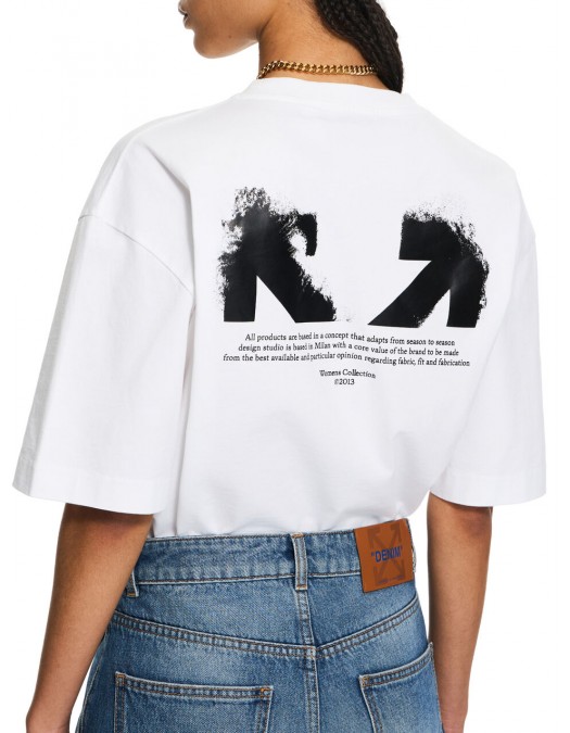 Tricou OFF WHITE, Half Arrow Skate T-shirt, Alb - OMAA120S26J008100