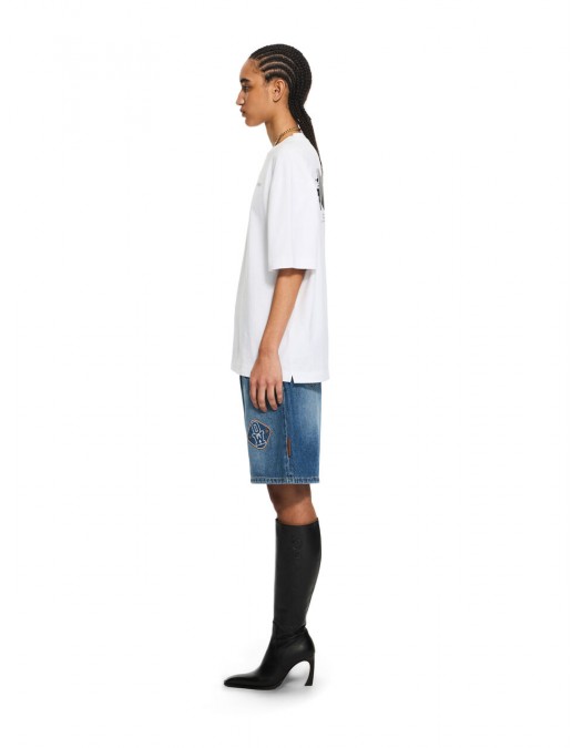 Tricou OFF WHITE, Half Arrow Skate T-shirt, Alb - OMAA120S26J008100