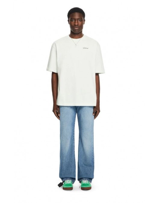 Tricou OFF WHITE, Half Arrow Skate T-shirt, Light Green - OMAA120S26J008332