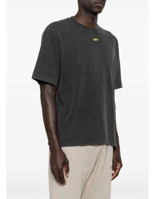 Tricou OFF WHITE, Fallen Caravaggio Skate Faded T-shirt, Negru - OMAA120S26J00B001