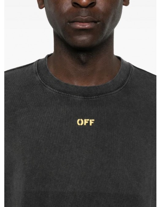 Tricou OFF WHITE, Fallen Caravaggio Skate Faded T-shirt, Negru - OMAA120S26J00B001