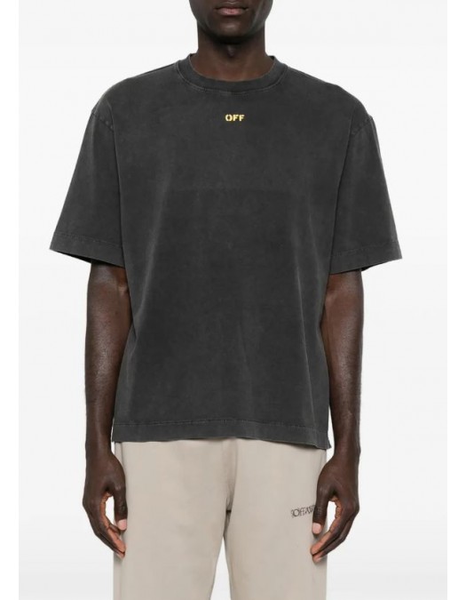 Tricou OFF WHITE, Fallen Caravaggio Skate Faded T-shirt, Negru - OMAA120S26J00B001