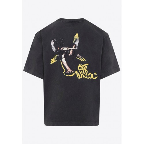 Tricou OFF WHITE, Fallen Caravaggio Skate Faded T-shirt, Negru