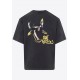 Tricou OFF WHITE, Fallen Caravaggio Skate Faded T-shirt, Negru - OMAA120S26J00B001