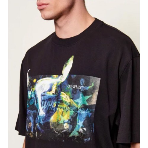 Tricou OFF WHITE, REVE CARAVAGGIO, Relaxed Fit, Negru