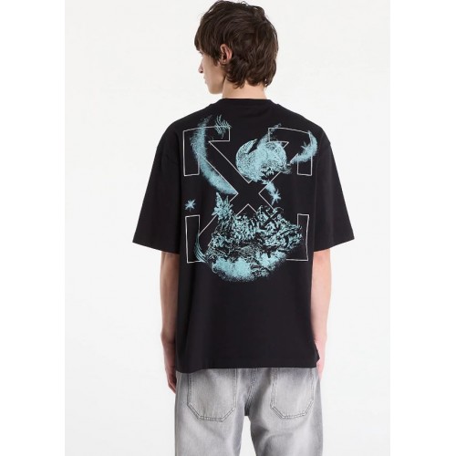 Tricou OFF WHITE, Moon Skate Graphic T-shirt, Negru