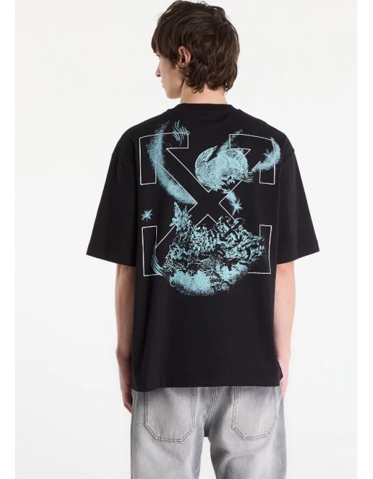 Tricou OFF WHITE, Moon Skate Graphic T-shirt, Negru - OMAA120S26J00E001