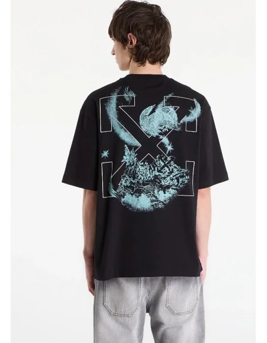 Tricou OFF WHITE, Moon Skate Graphic T-shirt, Negru - OMAA120S26J00E001