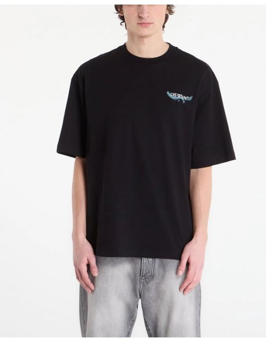 Tricou OFF WHITE, Moon Skate Graphic T-shirt, Negru - OMAA120S26J00E001