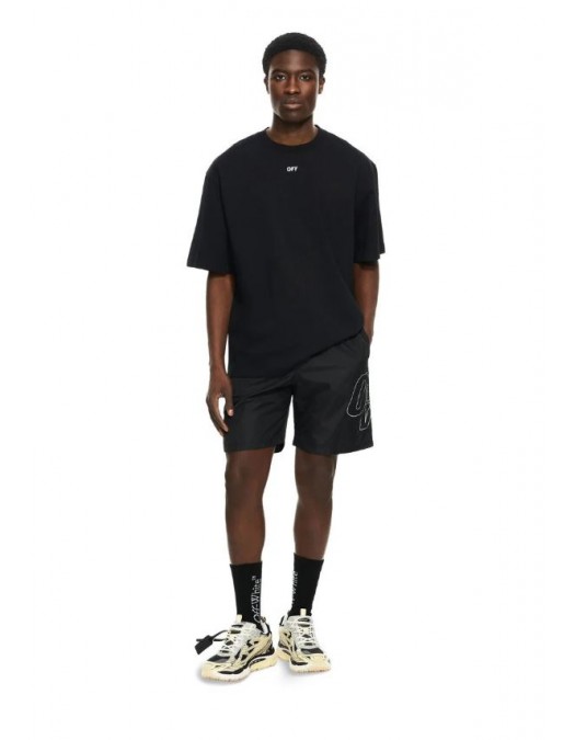 Tricou OFF WHITE, 3D Spray Arrow Skate T-shirt, Negru - OMAA120S26J00I001