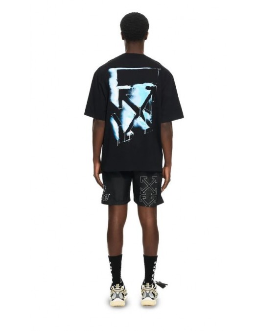 Tricou OFF WHITE, 3D Spray Arrow Skate T-shirt, Negru - OMAA120S26J00I001